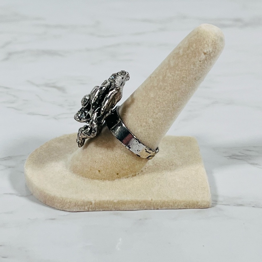 Rhinestone Rose Adjustable Ring - Picture 5 of 10